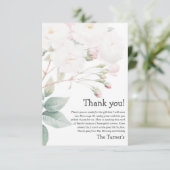 白バラ |ベビーシャワーサンキューカード サンキューカード (スタンド正面)