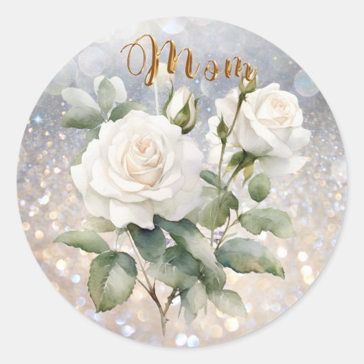 白バラ ラウンドシール (正面)