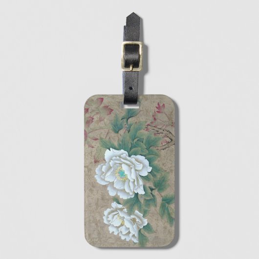 白バラ ラゲッジタグ (正面縦)