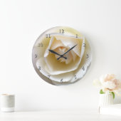 白バラ ラージ壁時計 (ホーム)