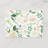 白バラ | 赤ちゃんシャワー |おむつラッフルゲーム エンクロージャーカード (裏面)