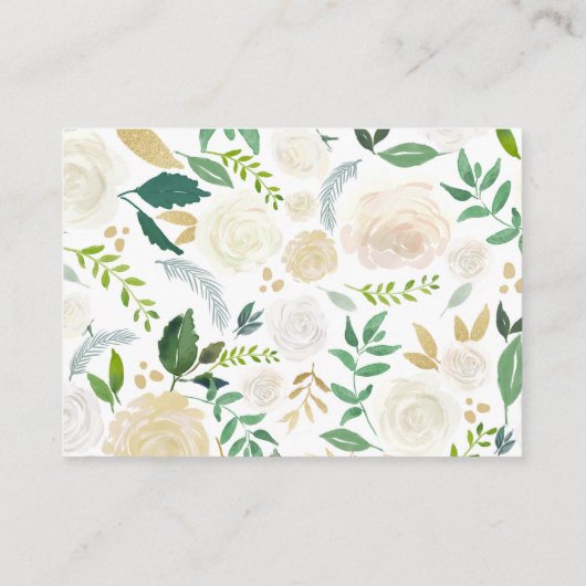 白バラ | 赤ちゃんシャワー |おむつラッフルゲーム エンクロージャーカード (裏面)