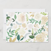 白バラ | 赤ちゃんシャワー | アドバイスと希望 招待状 (裏面)