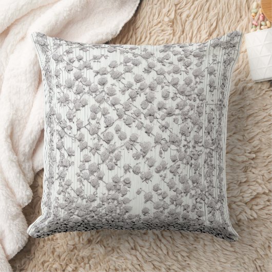 白バラA クッション (ブランケット)