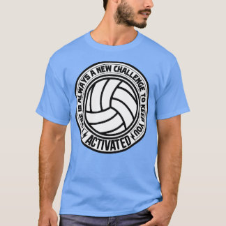 白バレーボール選手ボールとことわざ文字 Tシャツ