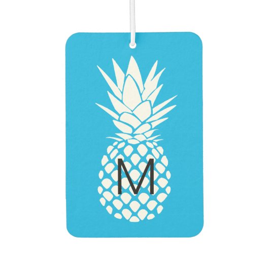 白パイナップルのモノグラム カーエアーフレッシュナー (正面)