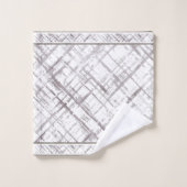 白パターン(の模様が)あるに茶色 バスタオルセット (ウォッシュタオル)