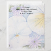 白パンジーのカスタマイズ可能なレターヘッド レターヘッド (正面/裏面)