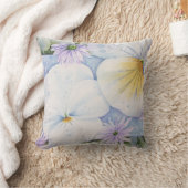 白パンジーパーティー枕タイトル クッション (ブランケット)