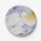 白パンジーパーティー ペーパープレート (正面)