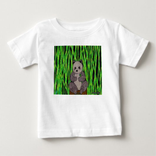 白パンダ - ベビーTシャツ (正面)