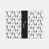 白パーソナライズされたいスカイダイビングパターンを名付ける フリースブランケット (正面(横))