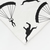 白パーソナライズされたいスカイダイビングパターンを名付ける フリースブランケット (角)