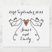 白パーソナライズされたいドームの結婚ボトルラベル スパークリングワインラベル (シングルラベル)