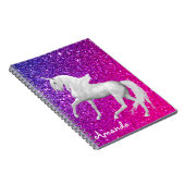 白パーソナライズされたい一角紫 ノートブック (右側)