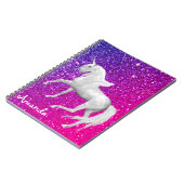 白パーソナライズされたい一角紫 ノートブック (左側)