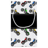 白パーソナライズされたい二輪車を呼ぶ スモールペーパーバッグ (裏面)