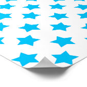 白パーソナライズされたい青い星と名を付ける ポスター (角)