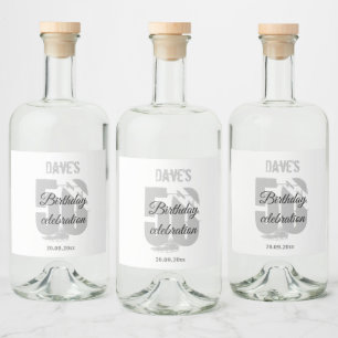 白パーソナライズされたい50歳の誕生日パーティー リキュールボトルラベル