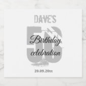 白パーソナライズされたい50歳の誕生日パーティー リキュールボトルラベル (シングルラベル)