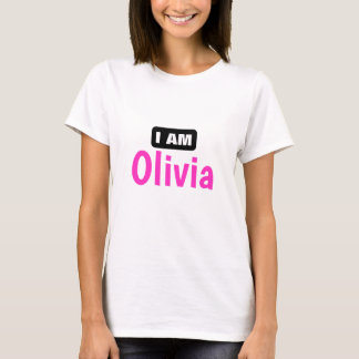 白パーソナライズされたいTシャツ「I am Olivia」 Tシャツ