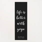 白パーソナライズされたかわいらし黒厚ヨガマット ヨガマット (正面)