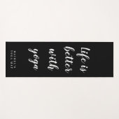 白パーソナライズされたかわいらし黒厚ヨガマット ヨガマット (正面(横))