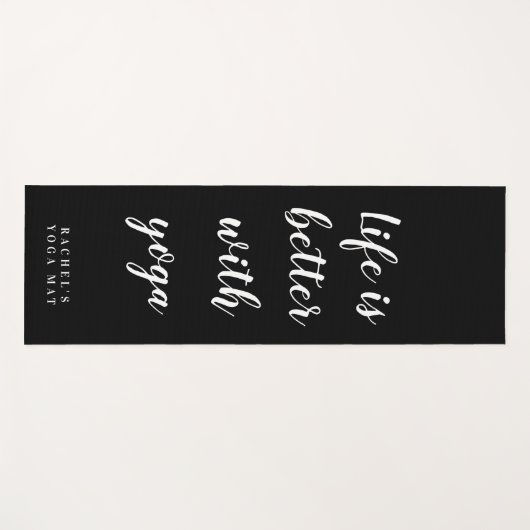 白パーソナライズされたかわいらし黒厚ヨガマット ヨガマット (正面(横))