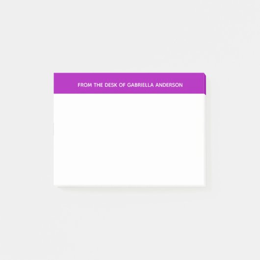 白パーソナライズされたと紫 ポストイット (正面)
