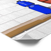 白パーソナライズされたと赤のバスケットボールジャージー ポスター (角)