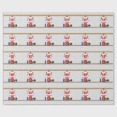 白パーソナライズされたと赤のバスケットボールジャージー ラッピングペーパー (フラット)