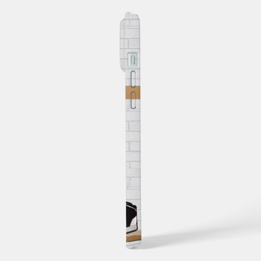 白パーソナライズされたと青のバスケットボールジャージー iPhoneケース (左側面)