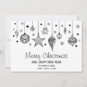 白パーソナライズされたと黒のクリスマスバウブル (正面)