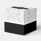 白パーソナライズされたと黒のダマスクハートボックス フェイバーボックス (裏面サイド)