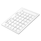 白パーソナライズされたと黒の月プランナー ノートパッド (アングル)