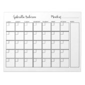 白パーソナライズされたと黒の月プランナー ノートパッド (正面)