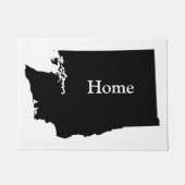 白パーソナライズされたと黒ワシントン ドアマット (正面)