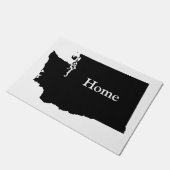 白パーソナライズされたと黒ワシントン ドアマット (アングル)