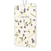 白パーソナライズされたにラベンダーの花 カーエアーフレッシュナー (左)