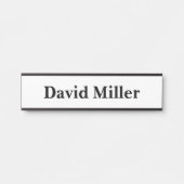 白パーソナライズされたに黒 サインプレート (正面)