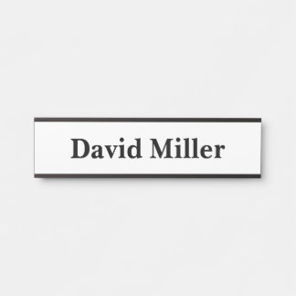 白パーソナライズされたに黒 サインプレート