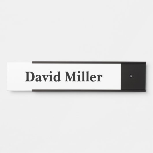 白パーソナライズされたに黒 サインプレート (正面)