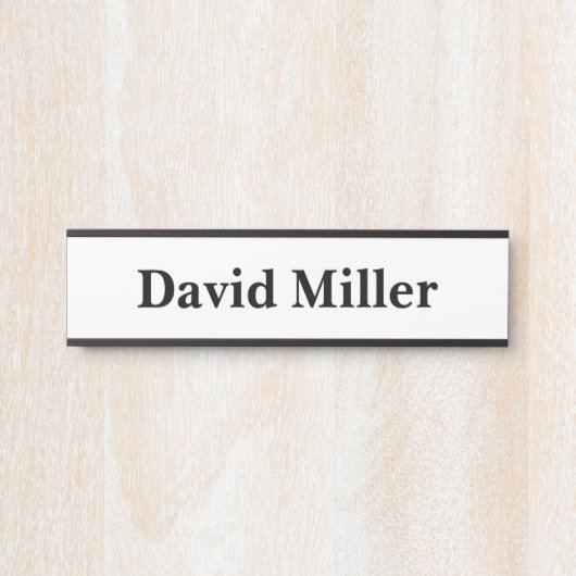 白パーソナライズされたに黒 サインプレート (正面)