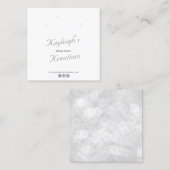 白パーソナライズされたのネックレスイヤリングディスプレイ スクエア名刺 (正面/裏面)