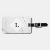 白パーソナライズされたの大理石の荷物タグ ラゲッジタグ (正面横)