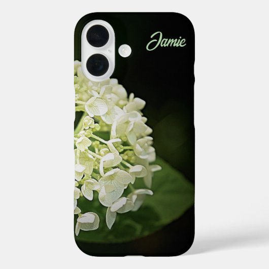 白パーソナライズされたアジサイ花iPhoneケース Case-Mate iPhoneケース (裏面)