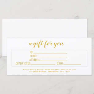 白パーソナライズされたエレガントと金ゴールド・スクリプトのビジネス