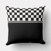 白パーソナライズされたスタイリッシュ小切手 クッション (裏面)