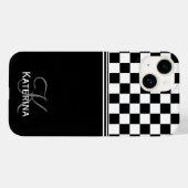 白パーソナライズされたスタイリッシュ小切手 Case-Mate iPhoneケース (裏面 (横))