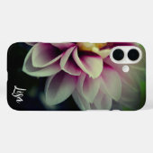 白パーソナライズされたダリアフラワーアップルiPhoneケース Case-Mate iPhoneケース (裏面 (横))